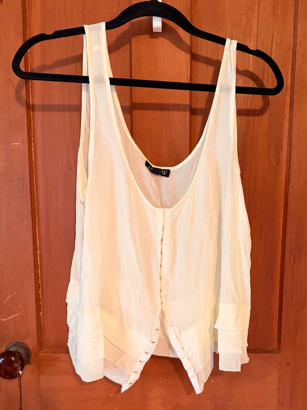 Ladies SZ M J Crew Cream Drapey Tiered Sleeveless Tank Blouse